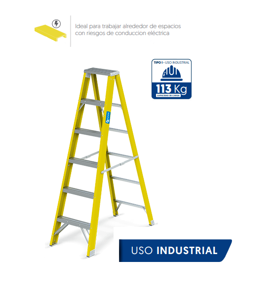 Escalera tijera fibra de vidrio